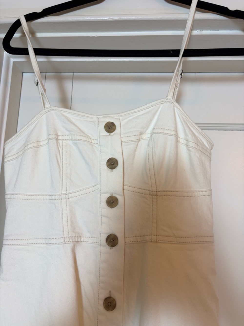 Universal Thread White Button-Down Spaghetti Strap Maxi Dress, - Picture 2 of 11